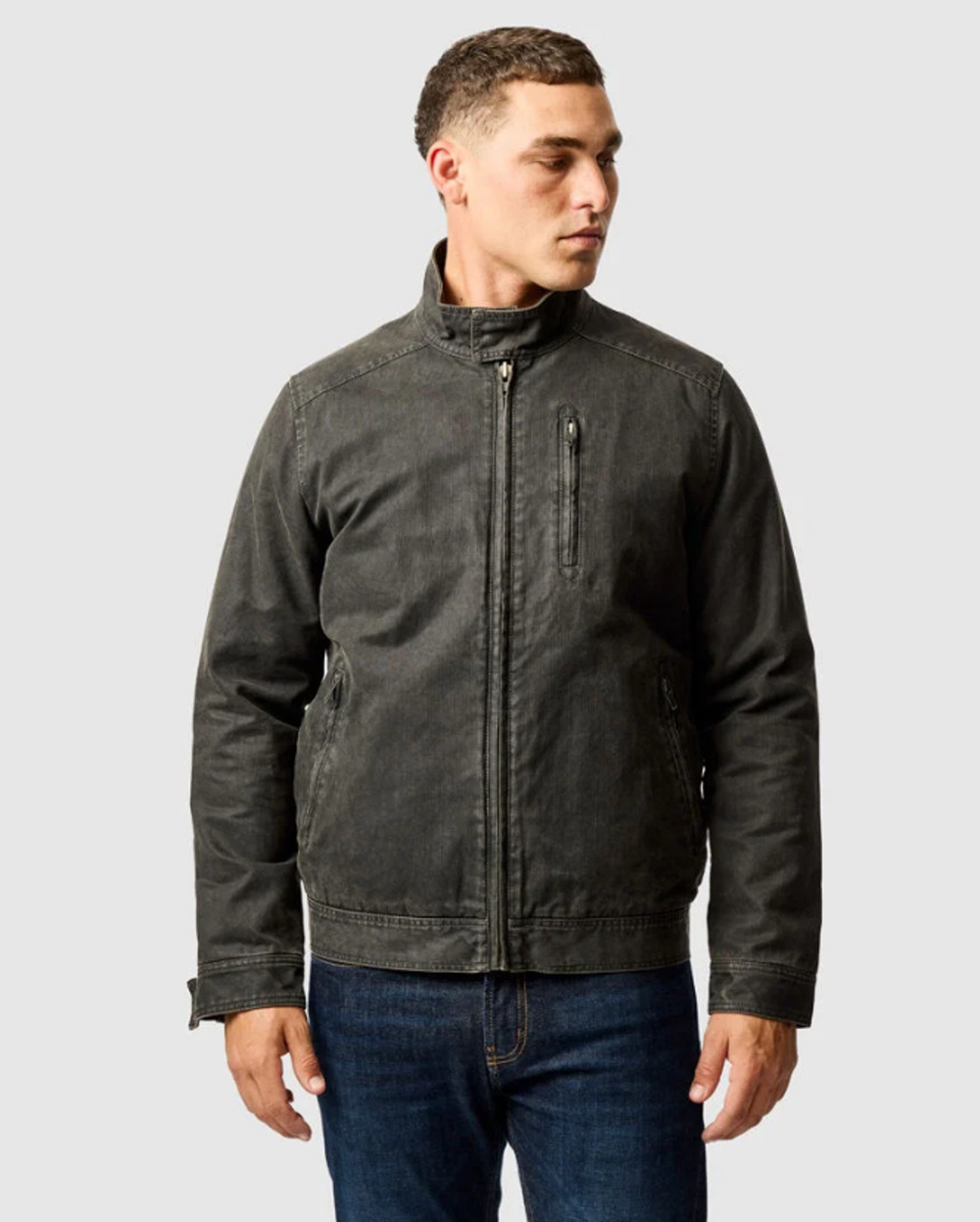 Rodd & Gunn The Jack Jacket Bracken Harrington Coated Canvas Italy Sz L Heritage